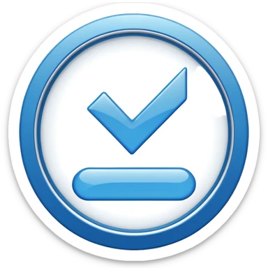 Creates a high-resolution image of the blue Meta (Facebook and Instagram) certification badge, with a white checkmark inside a blue circle, on a transparent background. The style should be simple sticker