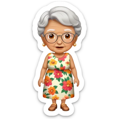 Grandma In a floral dress tanned sticker