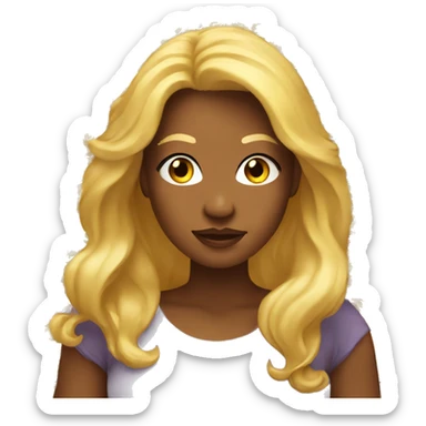 A woman with long golden hair and a voluptuous figure. sticker