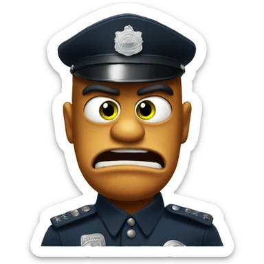 pepe policeman angry - both eyes are normal sticker