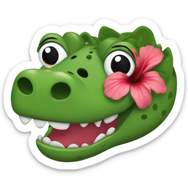 crocs with a hibiscus jibit sticker