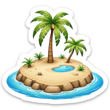 tiny island with palm. sticker