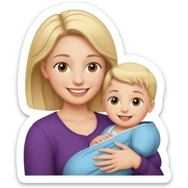 Mom holding baby sticker