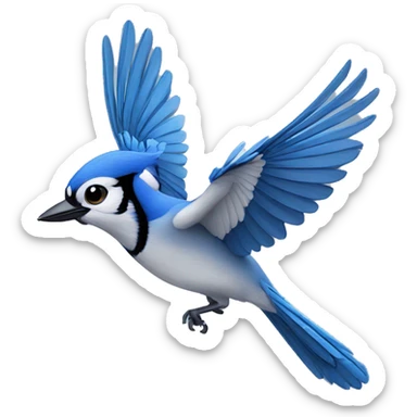 flying blue jay sticker