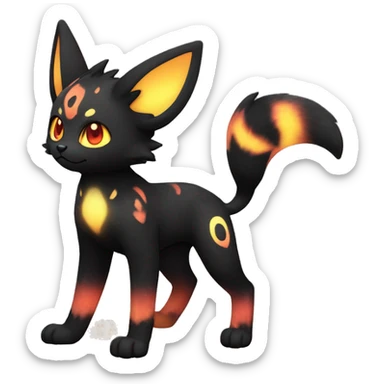 Shiny Sparkly Litten-Umbreon with gradient Nebula-colored markings full body sticker