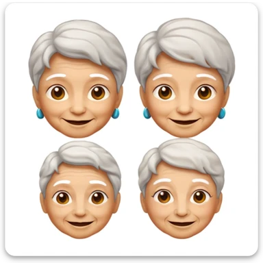 Cool faces emoji mixed with grandma emoji sticker