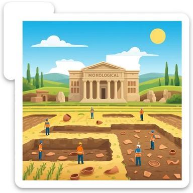 museum and excavations sticker