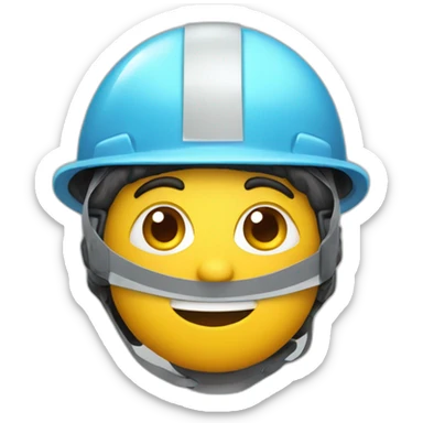 young portuguese man with construction helmet sticker