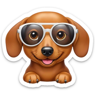 Dachshund with sunglasses sticker