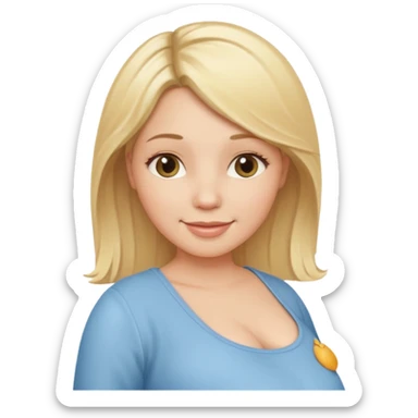 pregnant white woman with blonde hair sticker