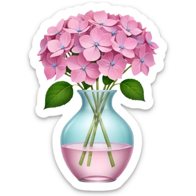 Pink Pastel Aesthetic Hydrangeas In A Vase sticker