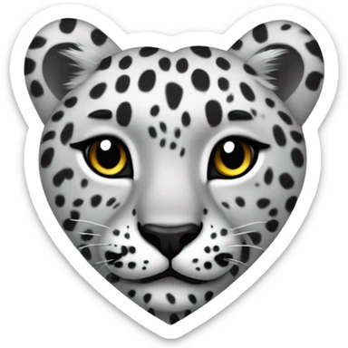 Heart with pattern Snow leopard sticker