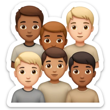 Seven boys standing together as a group sticker
