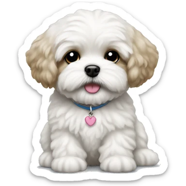 Shihpoo puppy white sticker