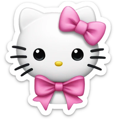 Hello kitty with a pink bow sticker