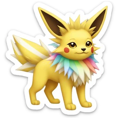 Jolteon with colorful stripes full body sticker