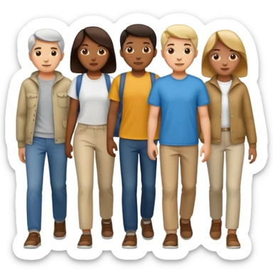 Line of people sticker