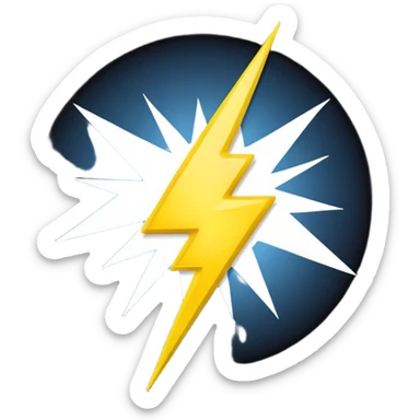 Lightning bolt with yellow dot under it sticker