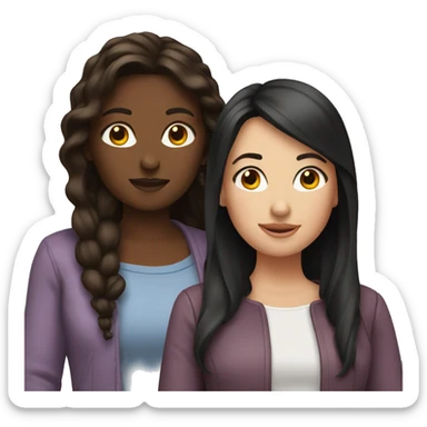 Two brunette besties sticker