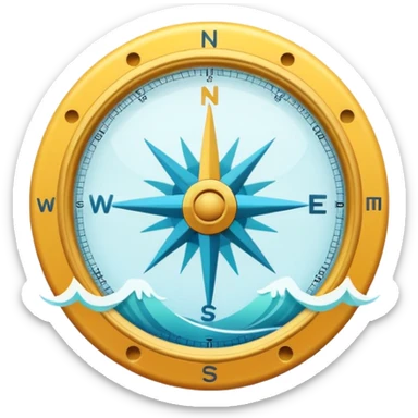 Adventure Finder
A minimal emoji-style compass with ocean waves in the background, representing adventure and exploration. Flat design, bright colors, soft shadows, white background. sticker