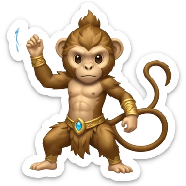 air elemental monkey warior air particles sticker