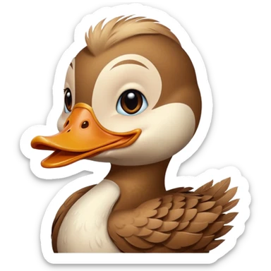 duck with pretty smile and with skincare mask on face sticker