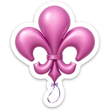 Fleur de lis pink balloon  sticker