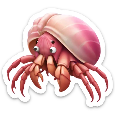 pink hermit crab sticker