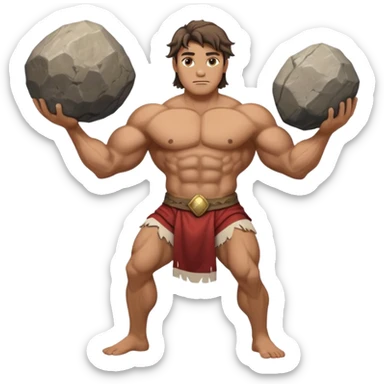Atlas the greek god with a boulder and clothes sticker