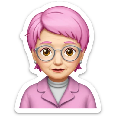 pink haired grandma sticker
