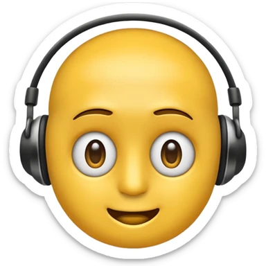 Ein gelber runder Emoji mit geschlossenen augen Augen. Total im moment. Glücklich, leichtes lächeln. Verträumt. Leichtigkeit. Freiheit. Overearkopfkörer auf dem kopf sticker