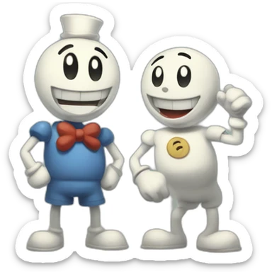 Cuphead and Mugman from The Cuphead Show sticker