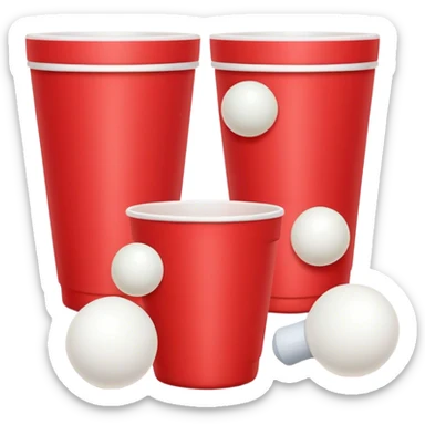 identical red cups and 1 white ping pong ball sticker
