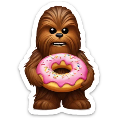 chewbacca eating a donut sticker