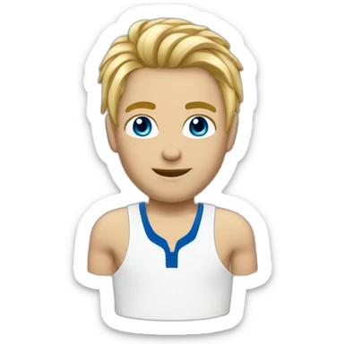 Homme cheveux blond, cheveux long, yeux bleu basketteur sticker