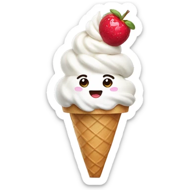 Kawaii ice cream sundae sticker