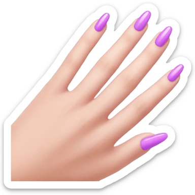 pink nails, 5 fingers purple skin sticker