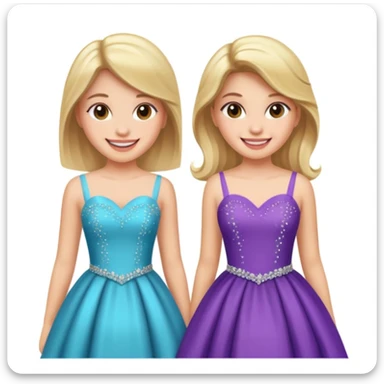 girls in a prom sticker