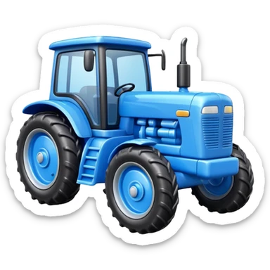 blue plastic toy  tractor sticker