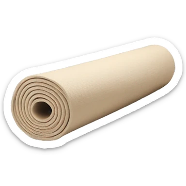 beige half rolled out yoga mat sticker