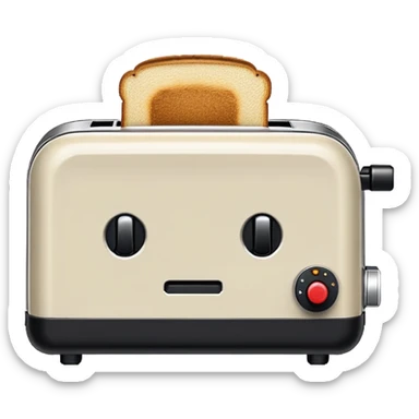 A simple 8-bit pixel art emoji of a toaster with a blocky, retro style, limited colors, and visible square pixels. sticker