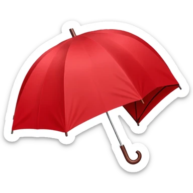 Folded Rain Umbrella red sticker
