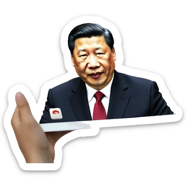 xi jinping playing on ipad sticker