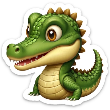 Cocodrilo bebé cafe mirando hacia enfrente  sticker