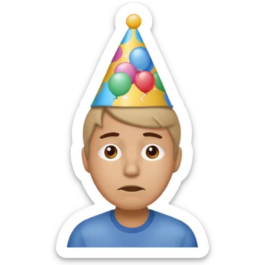 Tired but with birthday hat sticker