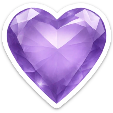 Light purple gemstone heart  sticker