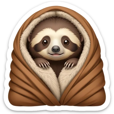 Baby slothbear cozy in blanket  sticker