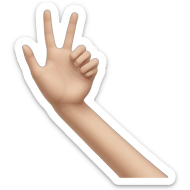 White teen hand heart guy sticker