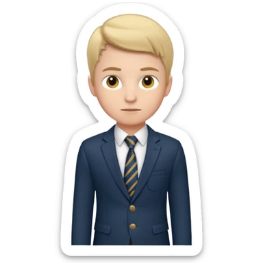 Young man, tailored trousers, a crisp button-down shirt, a blazer, and tie, portrait

 sticker