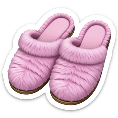 Pink fluffy slippers sticker